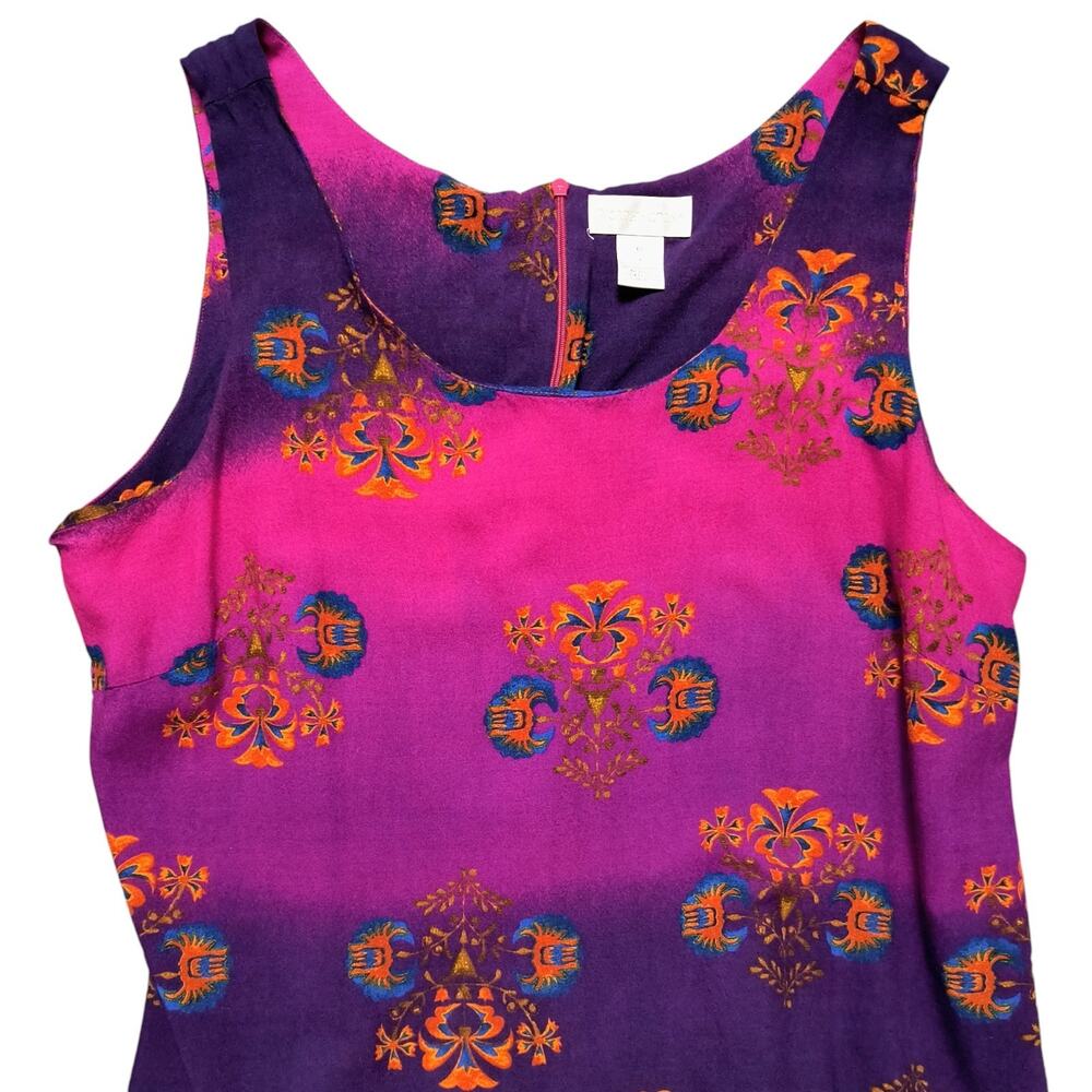 Vtg Worthington Colorful Maxi Dress Size 18 Floral Teacher Artsy Lagenlook Pink - Picture 7 of 9